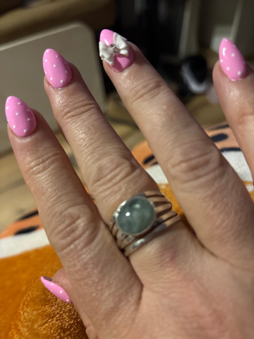 Customer photo review of Chunky Aquamarine Wrap Ring Sterling Silver