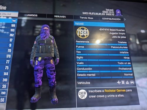 Customer photo review of IMG CUENTA PLATINO (7 BILLONES) + NIVEL 7000 [XBOX ONE/SERIES S/X]