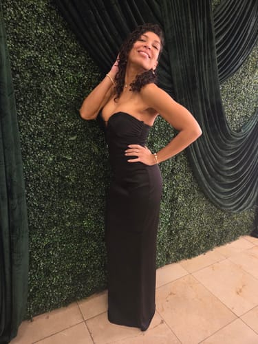 Customer photo review of Vespa Gown in Black by Lexi - RENTAL