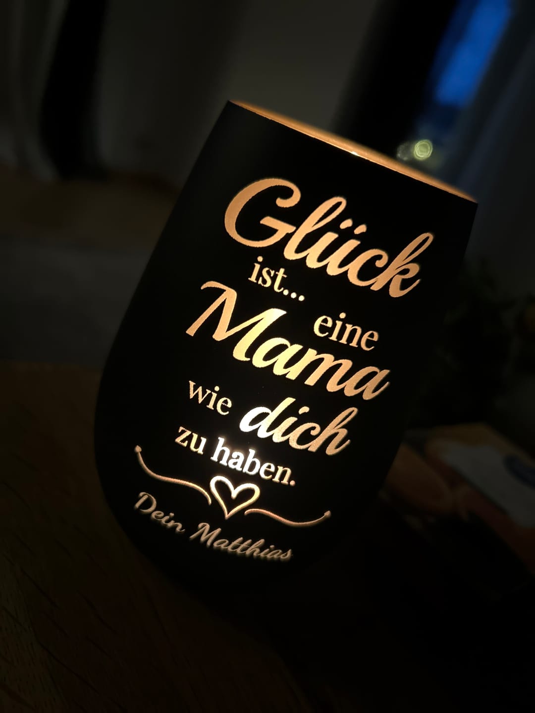 Customer photo review of Windlicht - Glück ist - eine Mama... - personalisierbar
