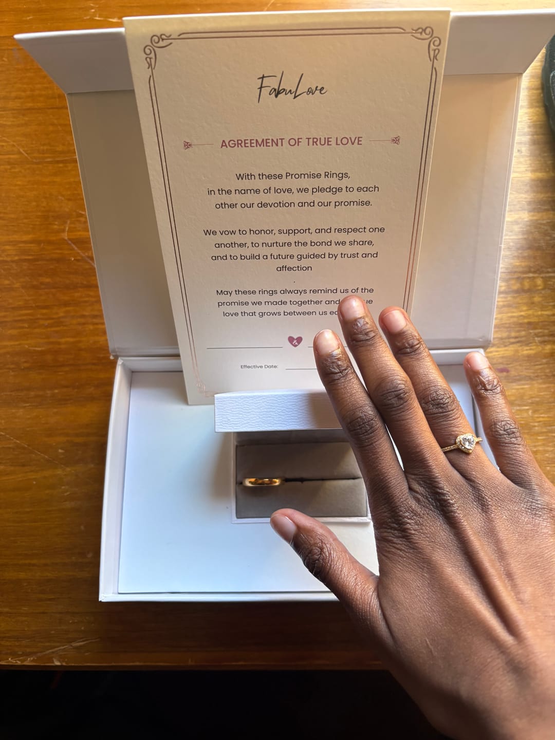 Customer photo review of Promise Ring Kit