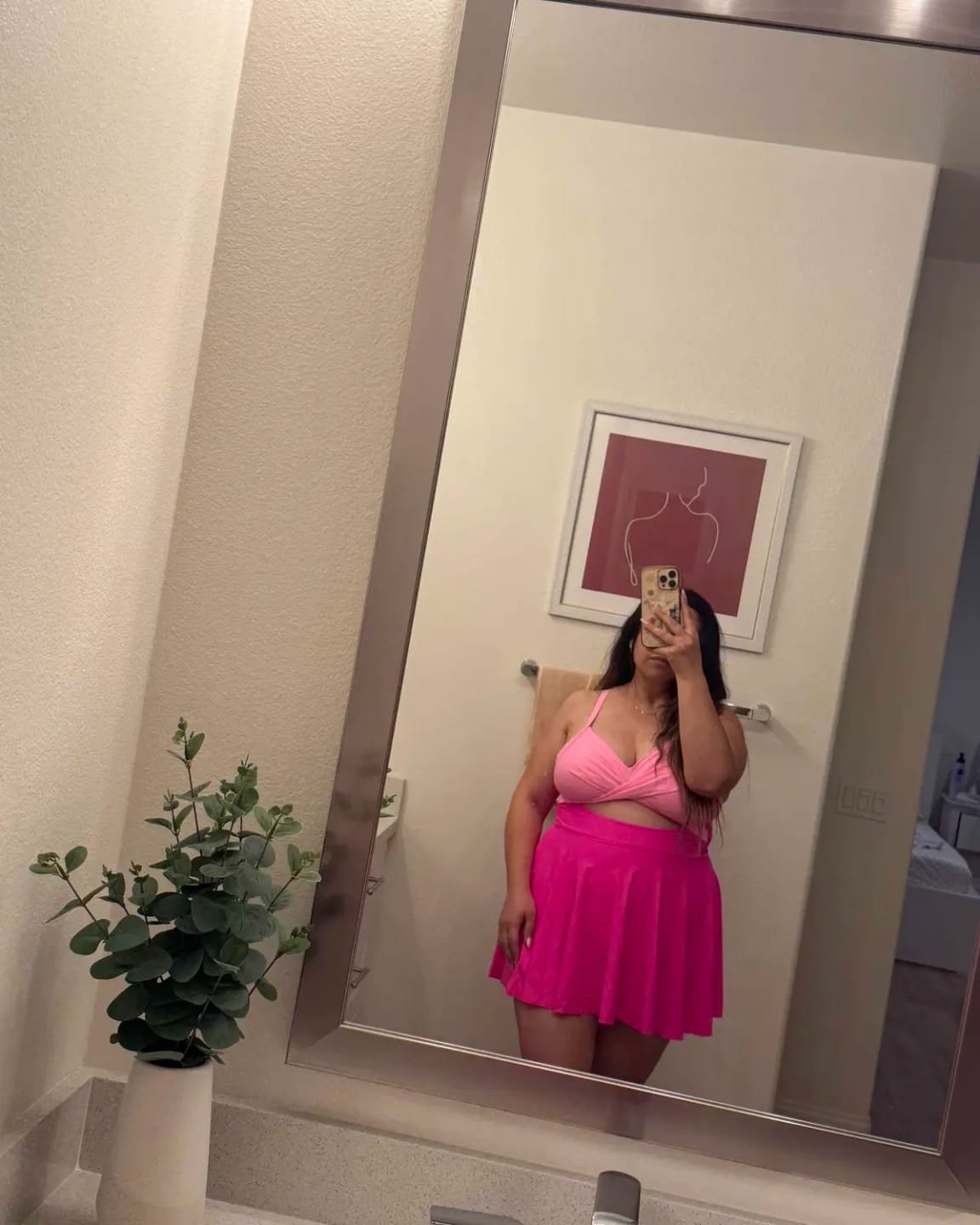 Customer photo review of High Waist Cutout One Piece  Tummy Control Swimdress