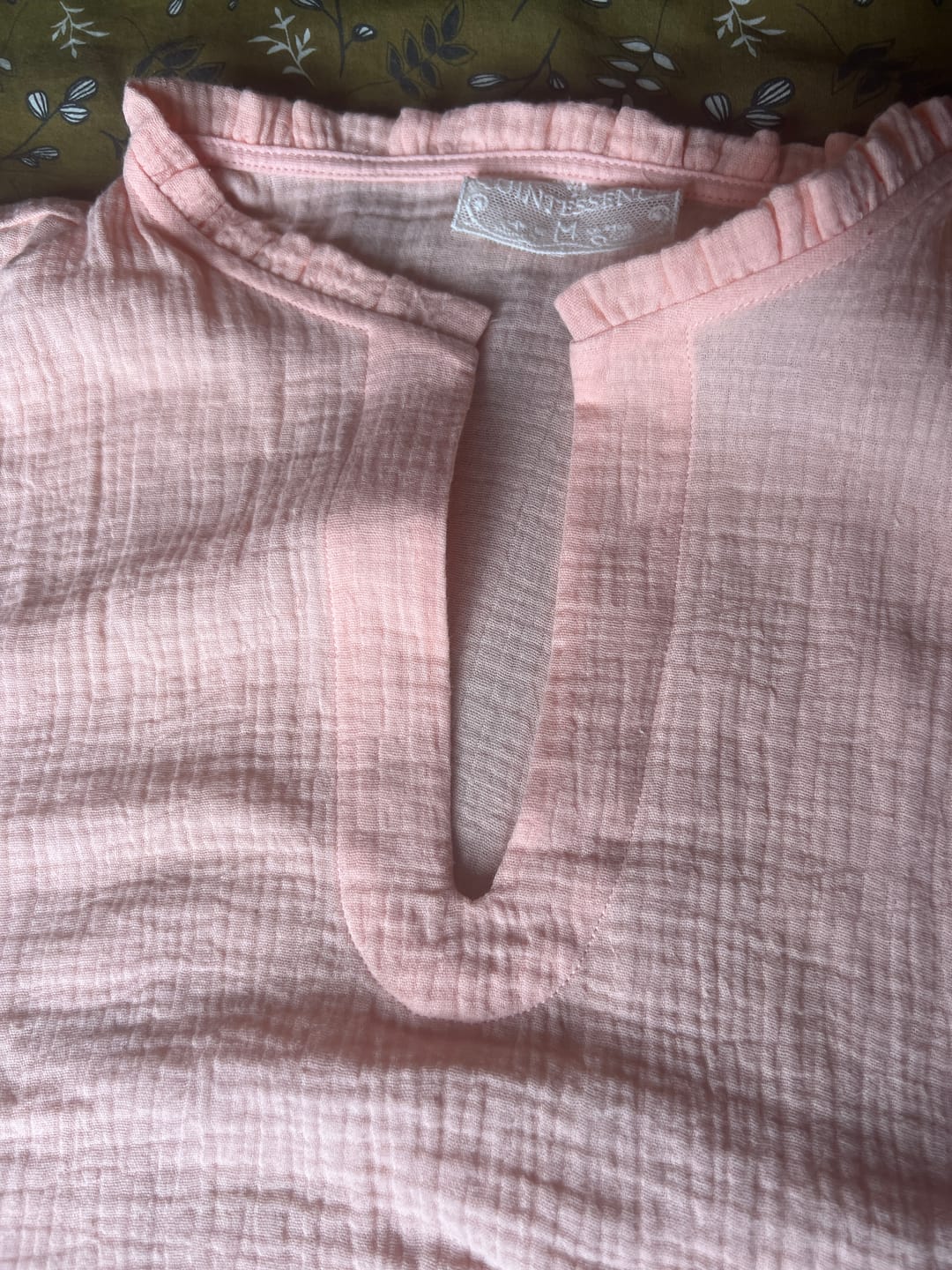 Customer photo review of Blouse Ernestine en double gaze de coton abricot