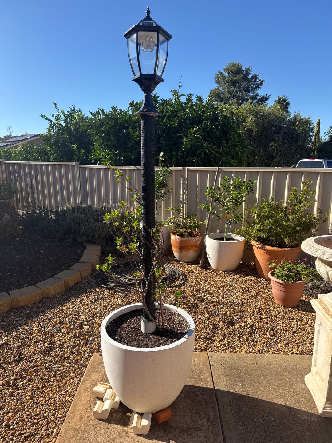 Customer photo review of Solar Stone Pillar Light Hexagonal Solar Post Lamp Clear Glass Gate Porch Light