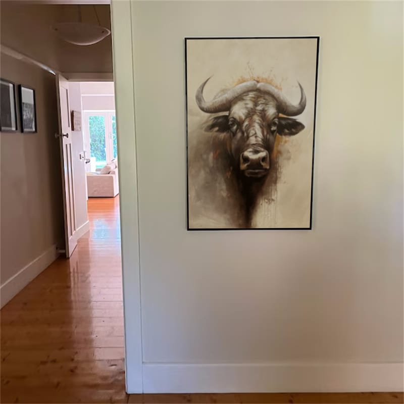Customer photo review of Abstract Animal Buffalo Wall Art #AC048