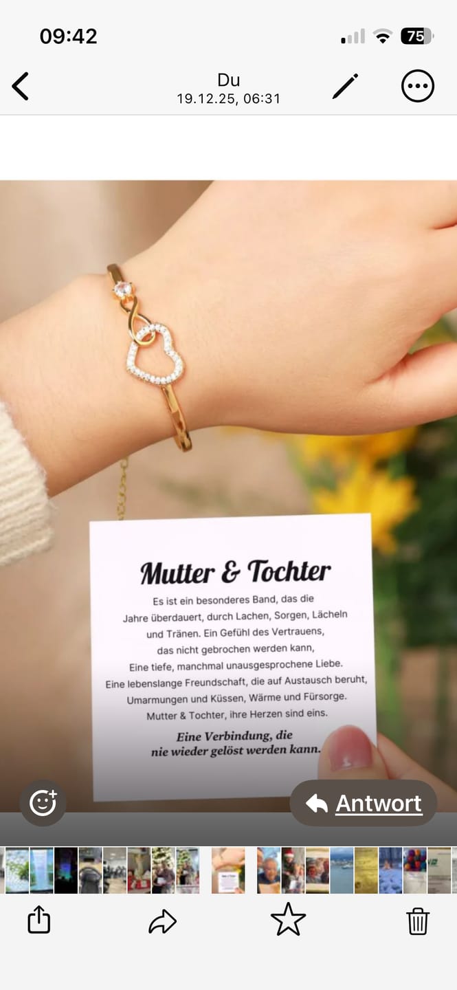 Customer photo review of An Meine Tochter – Ewigkeit Liebe Armband