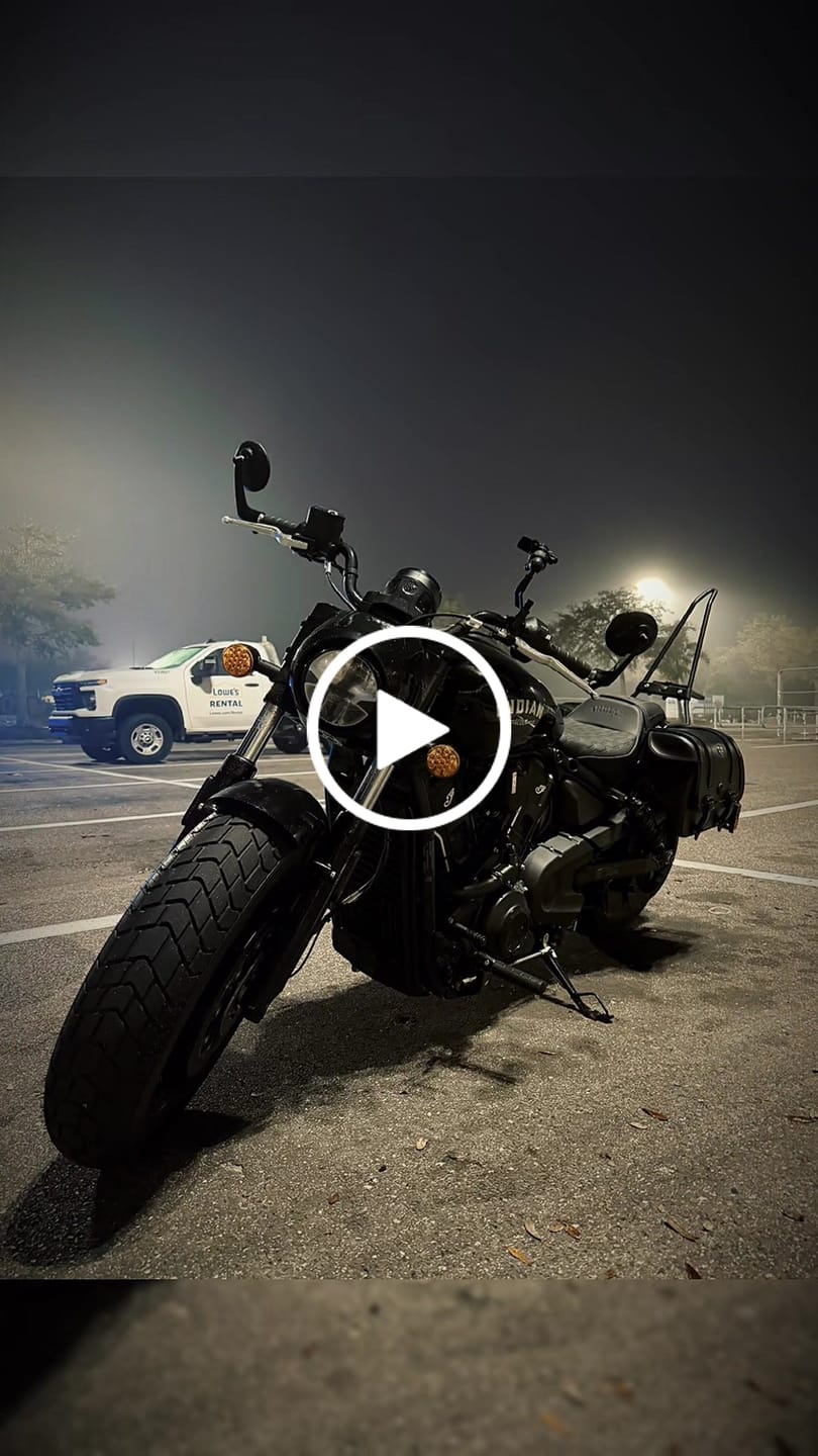 Customer video review of Iron Born Blade 25" Sissy Bar with Foldable Luggage Rack for Indian Scout Bobber Matte Black