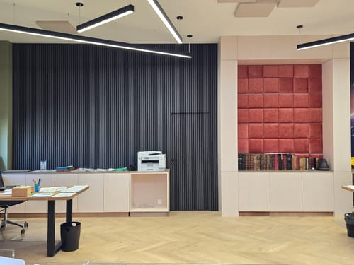 Customer photo review of Panneau Acoustique Bois Noir 260 - Tasseaux En Bois Noir