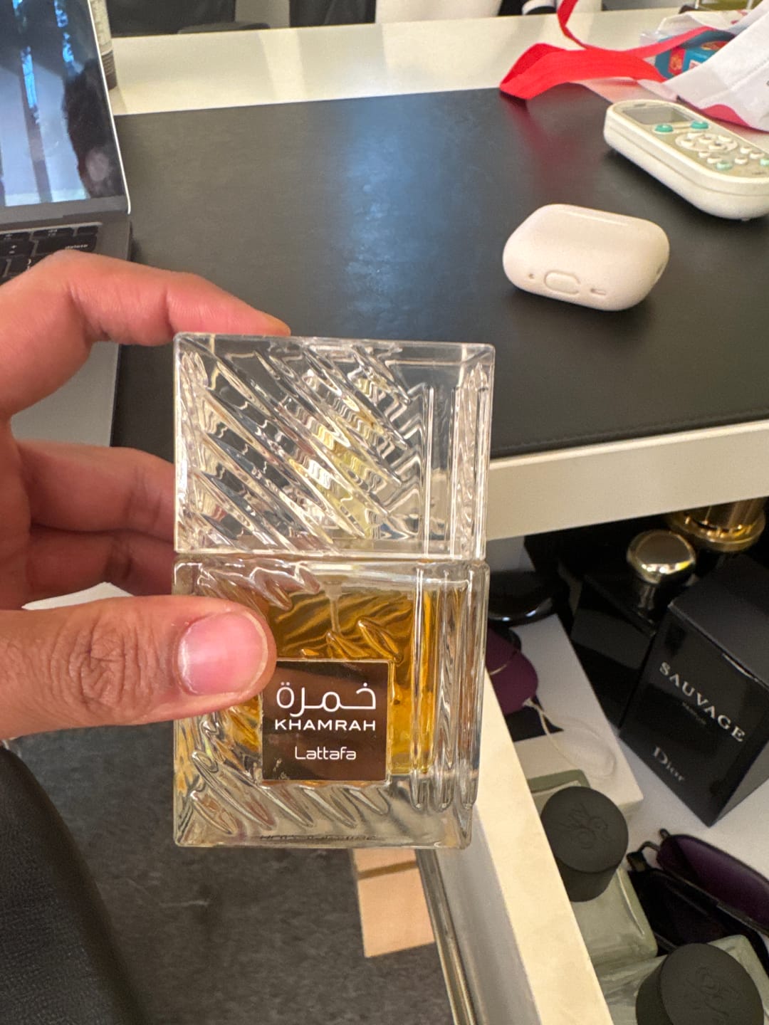 Customer photo review of Lattafa Khamrah Eau De Parfum For Unisex