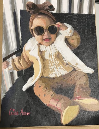 Customer photo review of Custom Paint By Numbers - Personalized Portraits Art