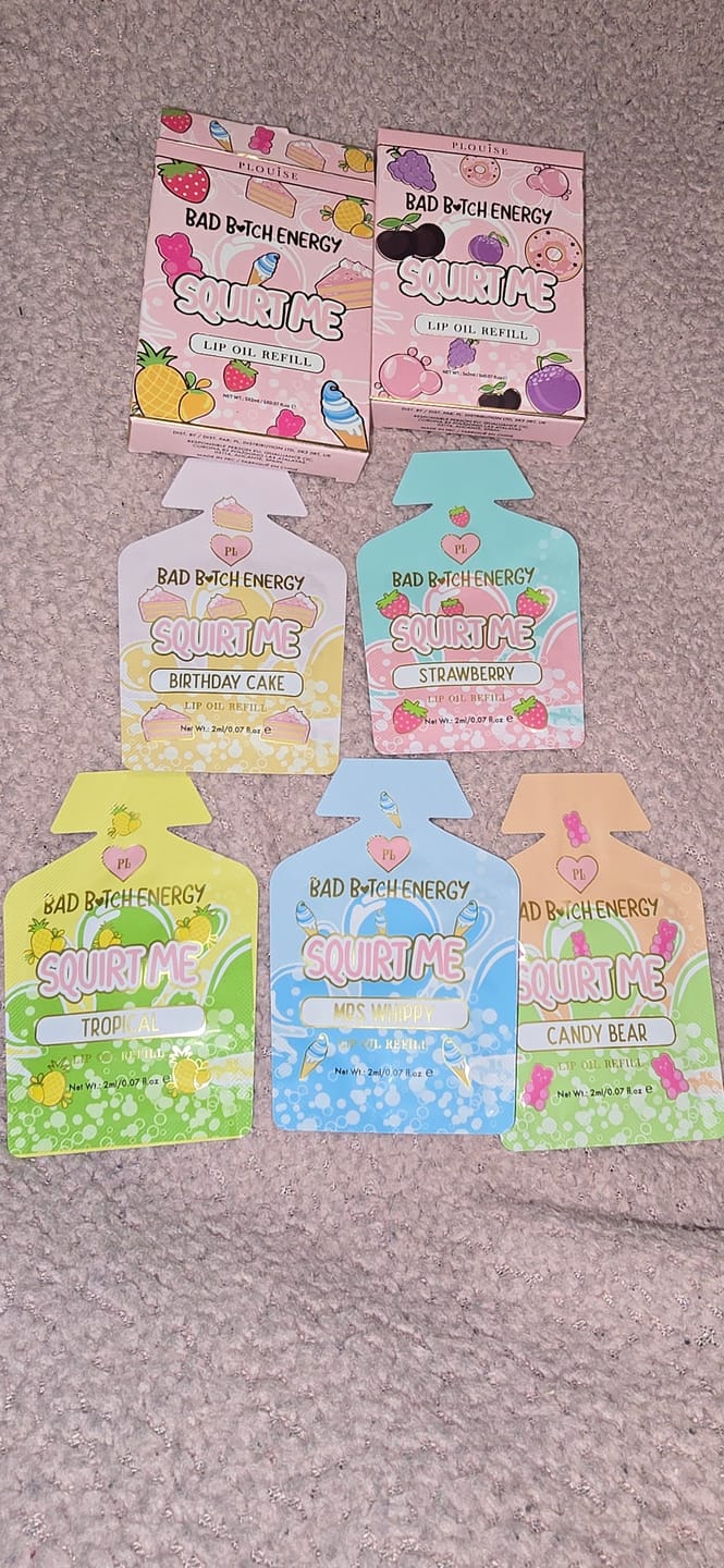 Customer photo review of P. Louise Squirt Me Lip Oil Refill Sachet Packs 2ml