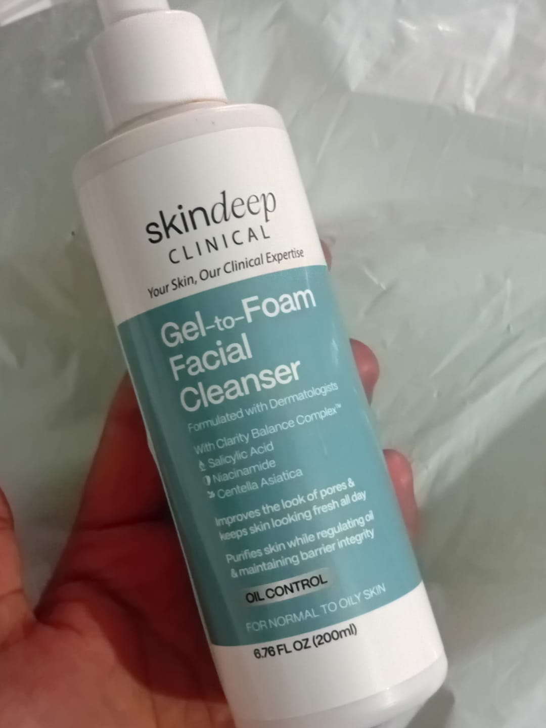 Customer photo review of Gel-to-Foam Facial Cleanser