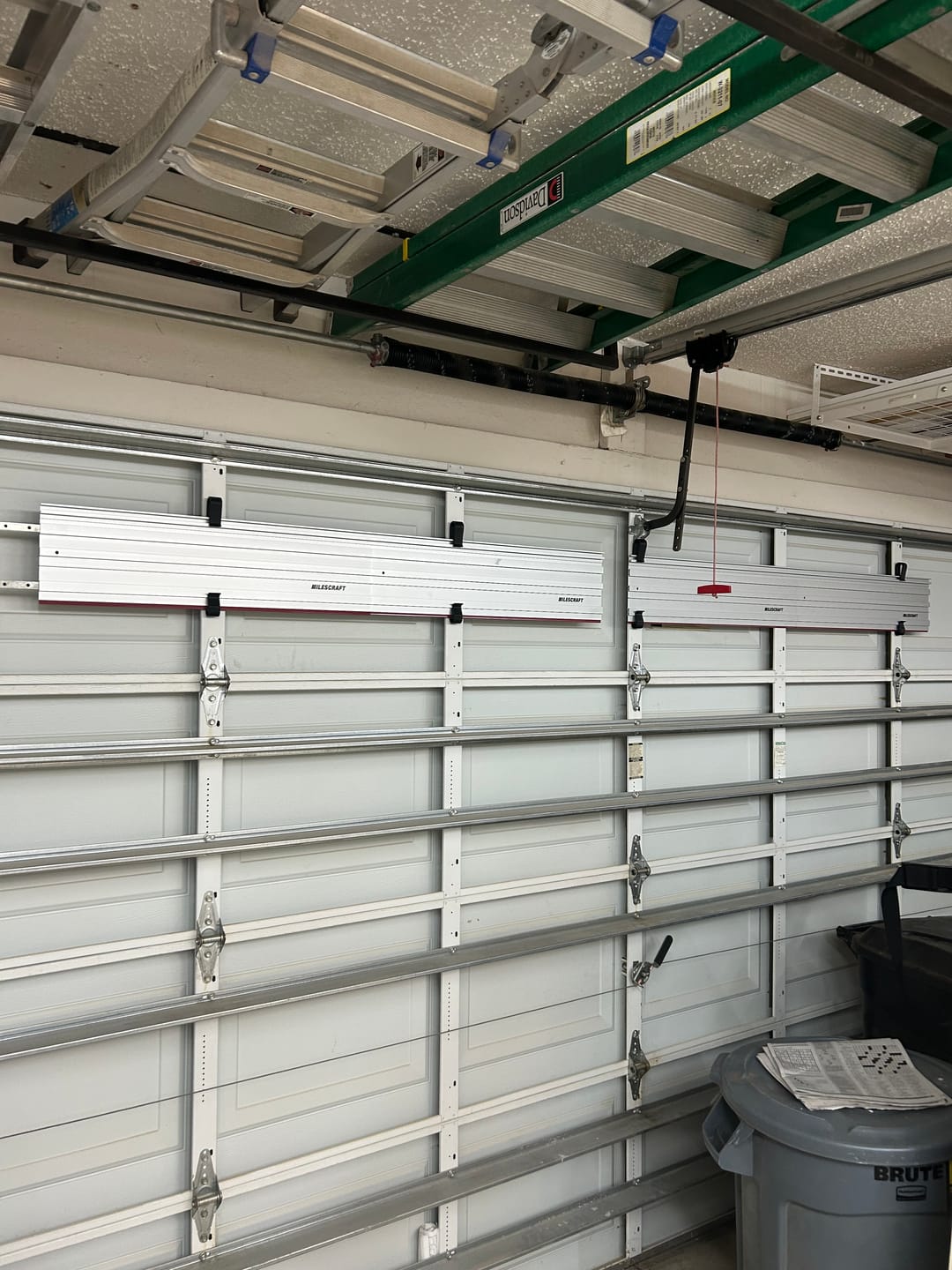 Customer photo review of Garage Door/Wall Mount Brackets for Track Saw Guide Rails