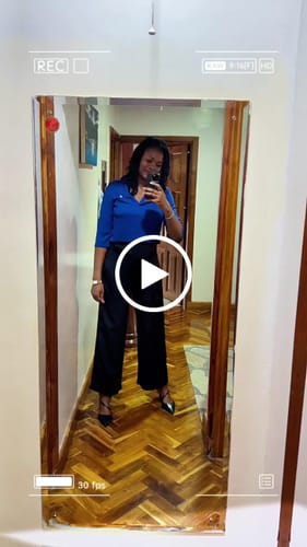 Customer video review of Molten Satin Wide Leg Pants in Midnight