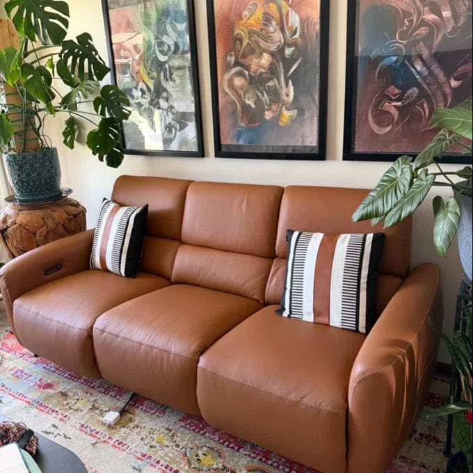 Customer photo review of AeroStretch Power Zero Wall Hugger Reclining Sofa with Drop Down Table Tray