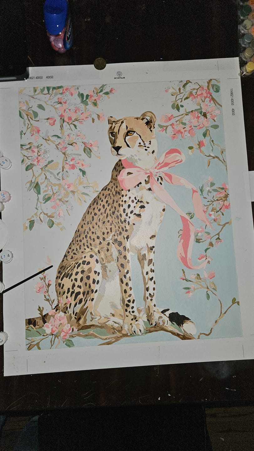 Customer photo review of The pink ribbon | Paint by Number