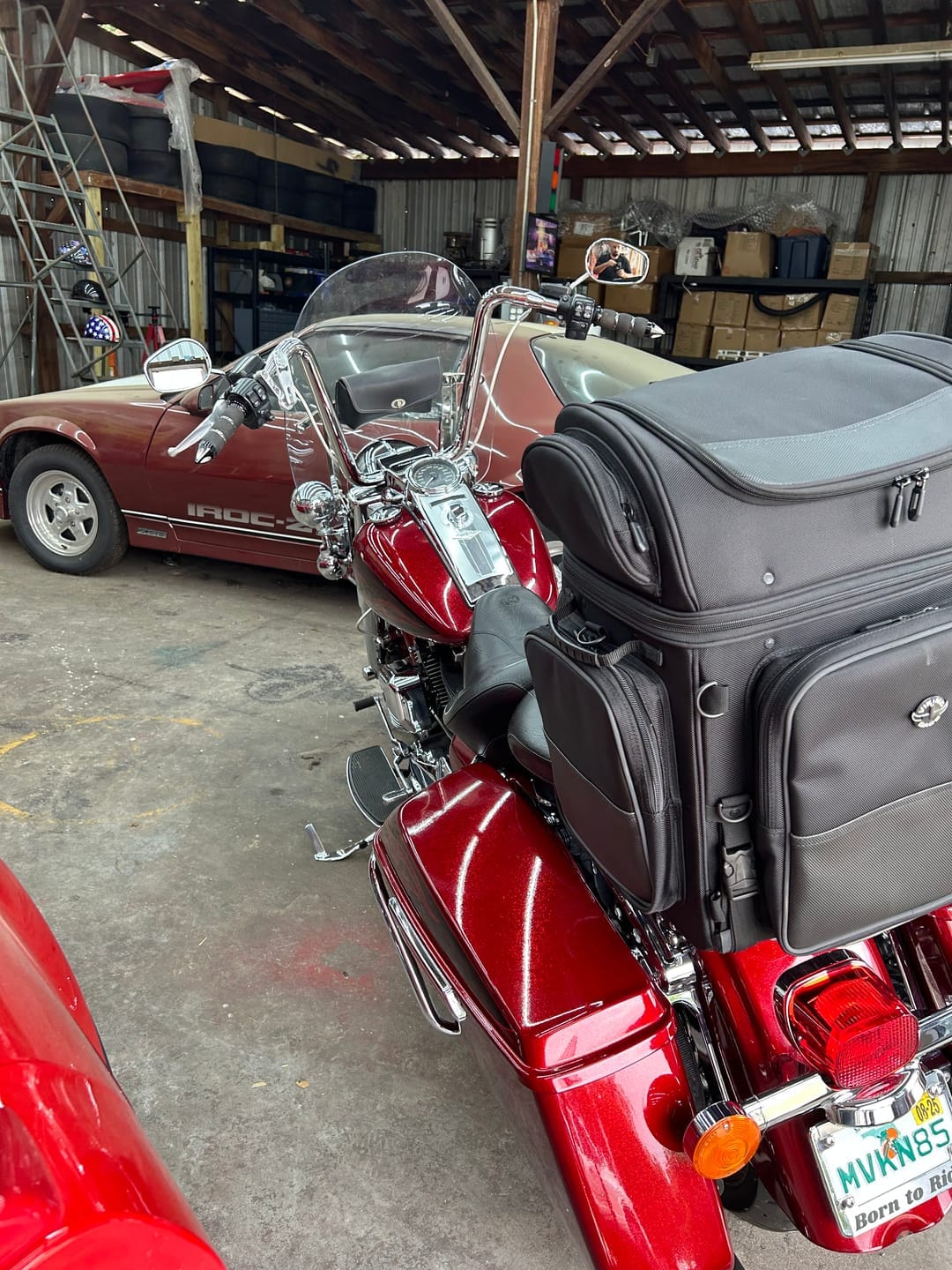 Customer photo review of 57L - Voyage Premium XL Motorcycle Sissy Bar Bag for Harley Davidson