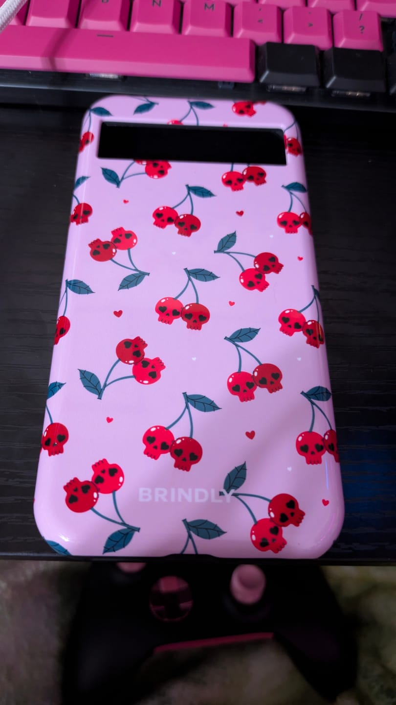 Customer photo review of Cherry Bite - Tough Phone Case