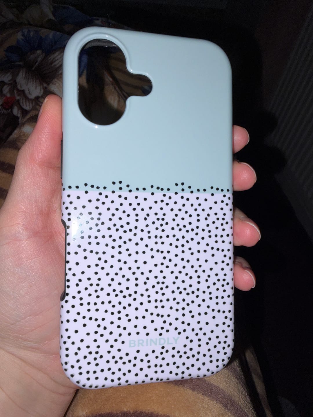 Customer photo review of Green Mini Dots - Tough Phone Case