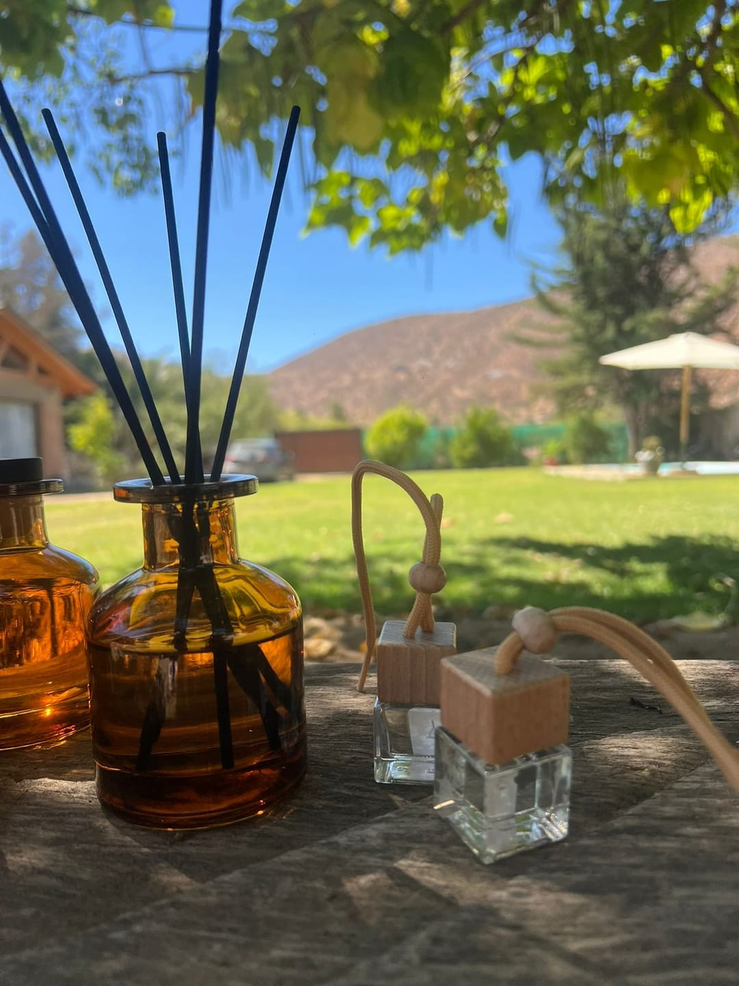 Customer photo review of Mikado 150 ml difusor vidrio ámbar curvo con tap. varillas n.