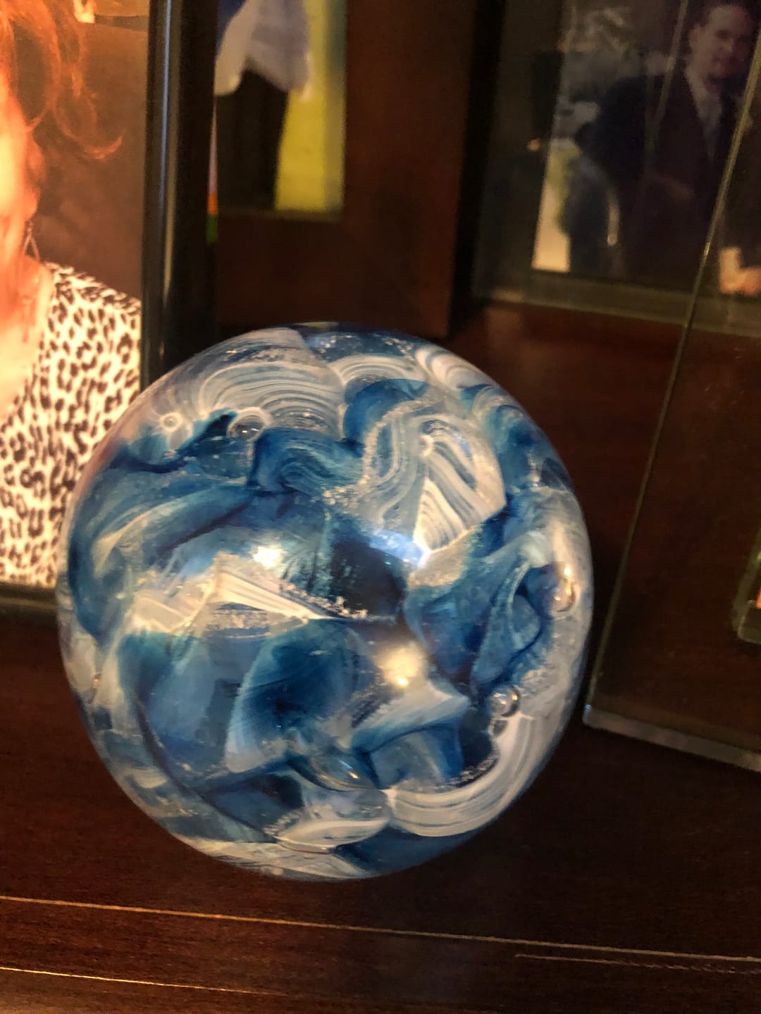 Customer photo review of Cotton Candy Orb with Infused Cremation Ashes