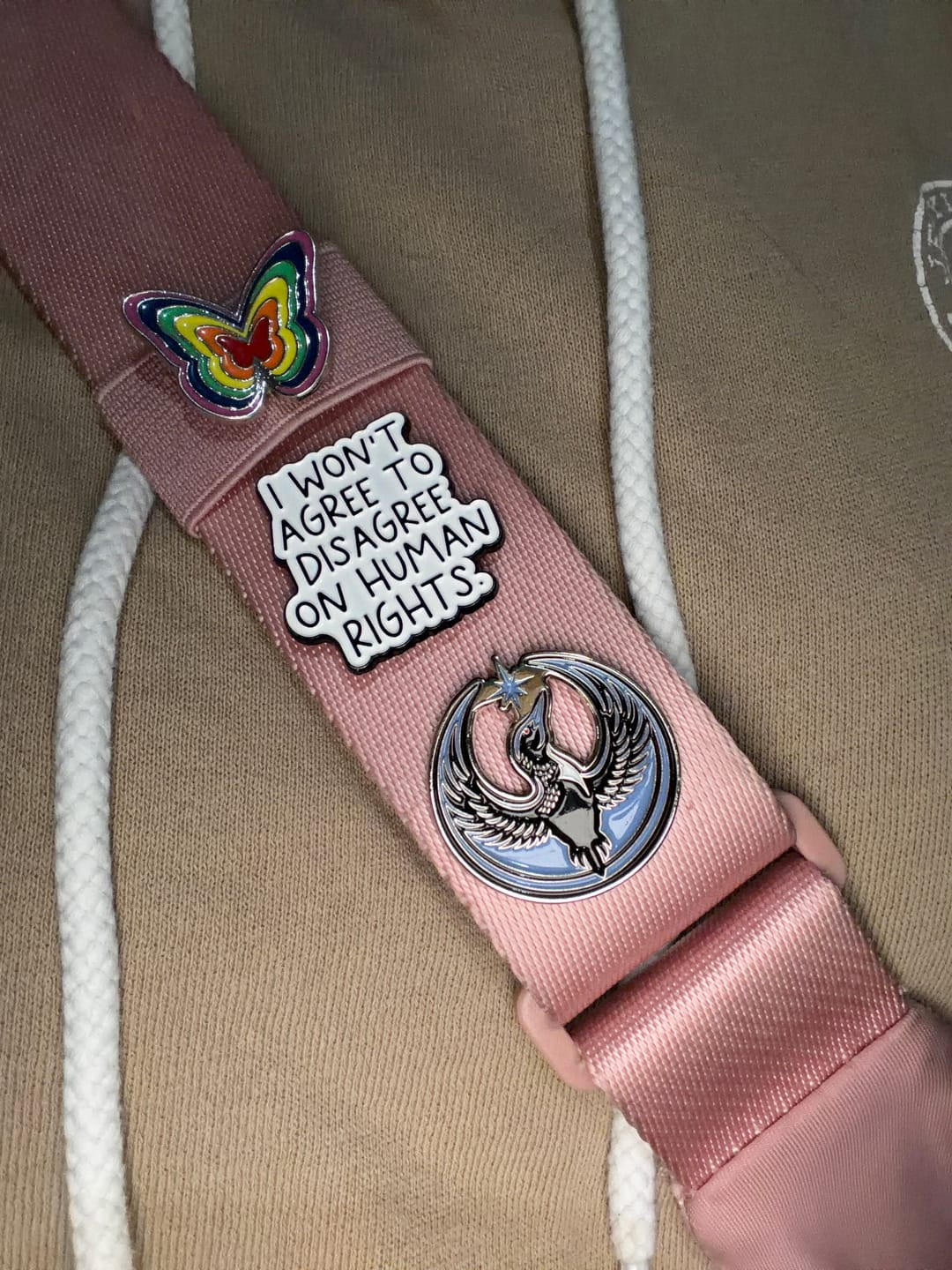 Customer photo review of Rebel Loon Enamel Pin