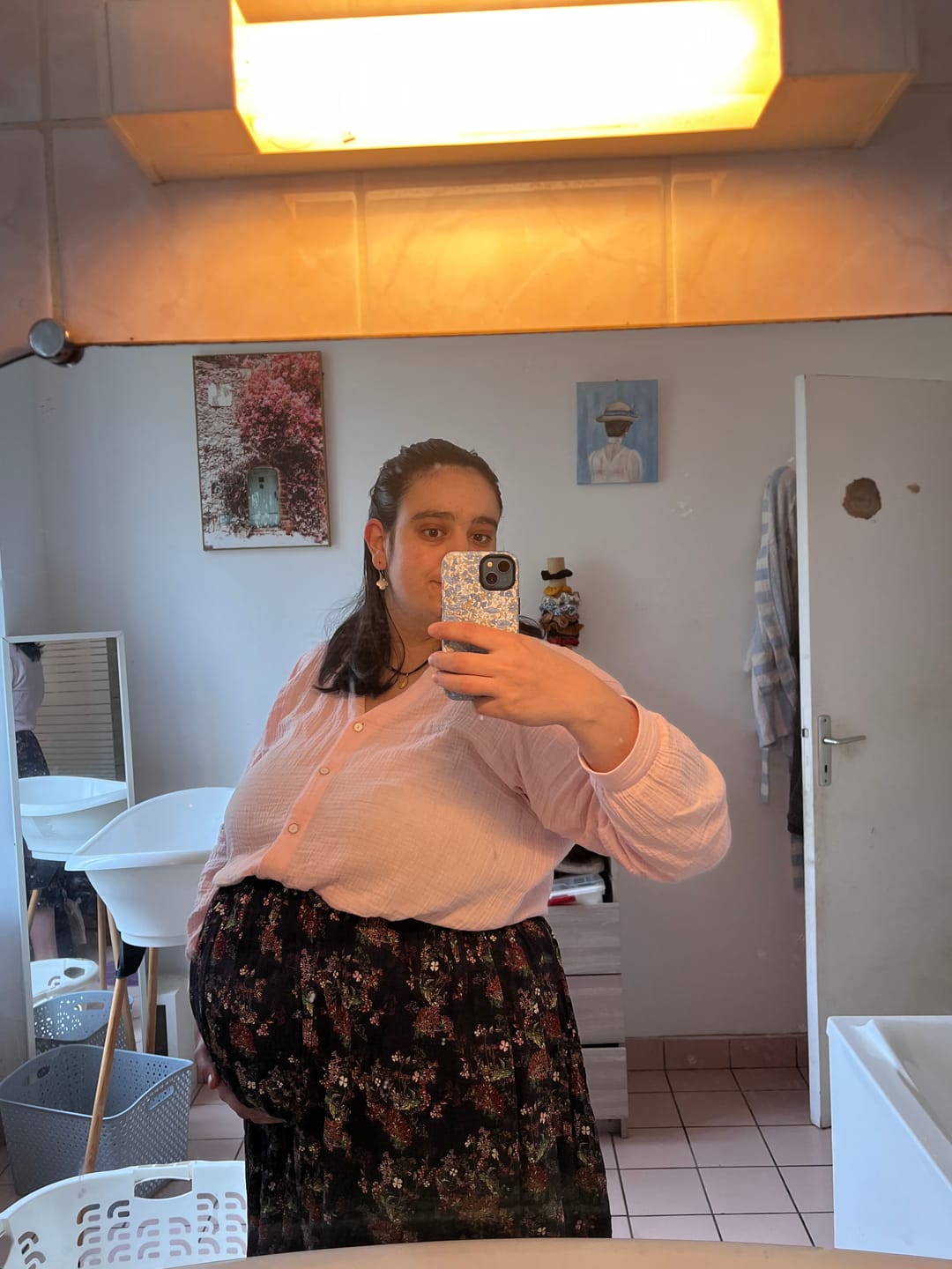 Customer photo review of Blouse Léocadie - double gaze de coton rose poudré