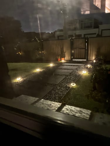 Customer photo review of GardenBrite™ Rust-Proof Solar Ground Light Pack