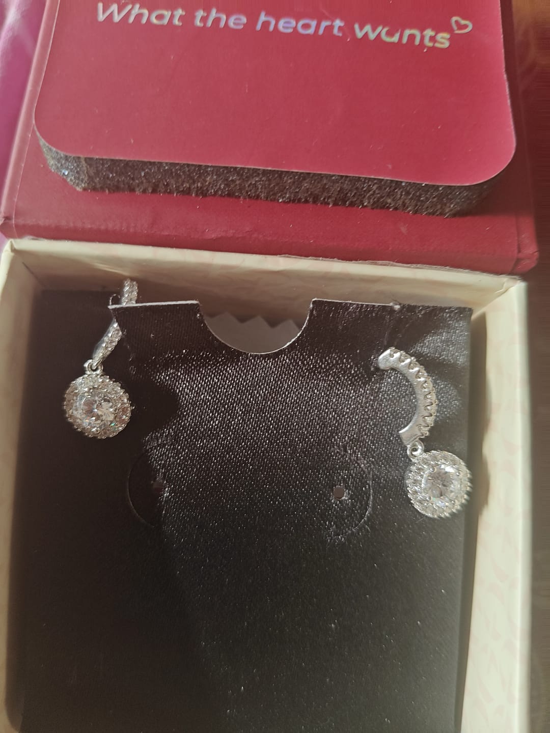 Customer photo review of Silver Zircon Drizzle Drop Earrings