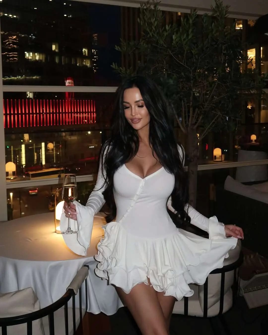 Customer photo review of Pamela Flared Sleeve Bodycon Mini Dress