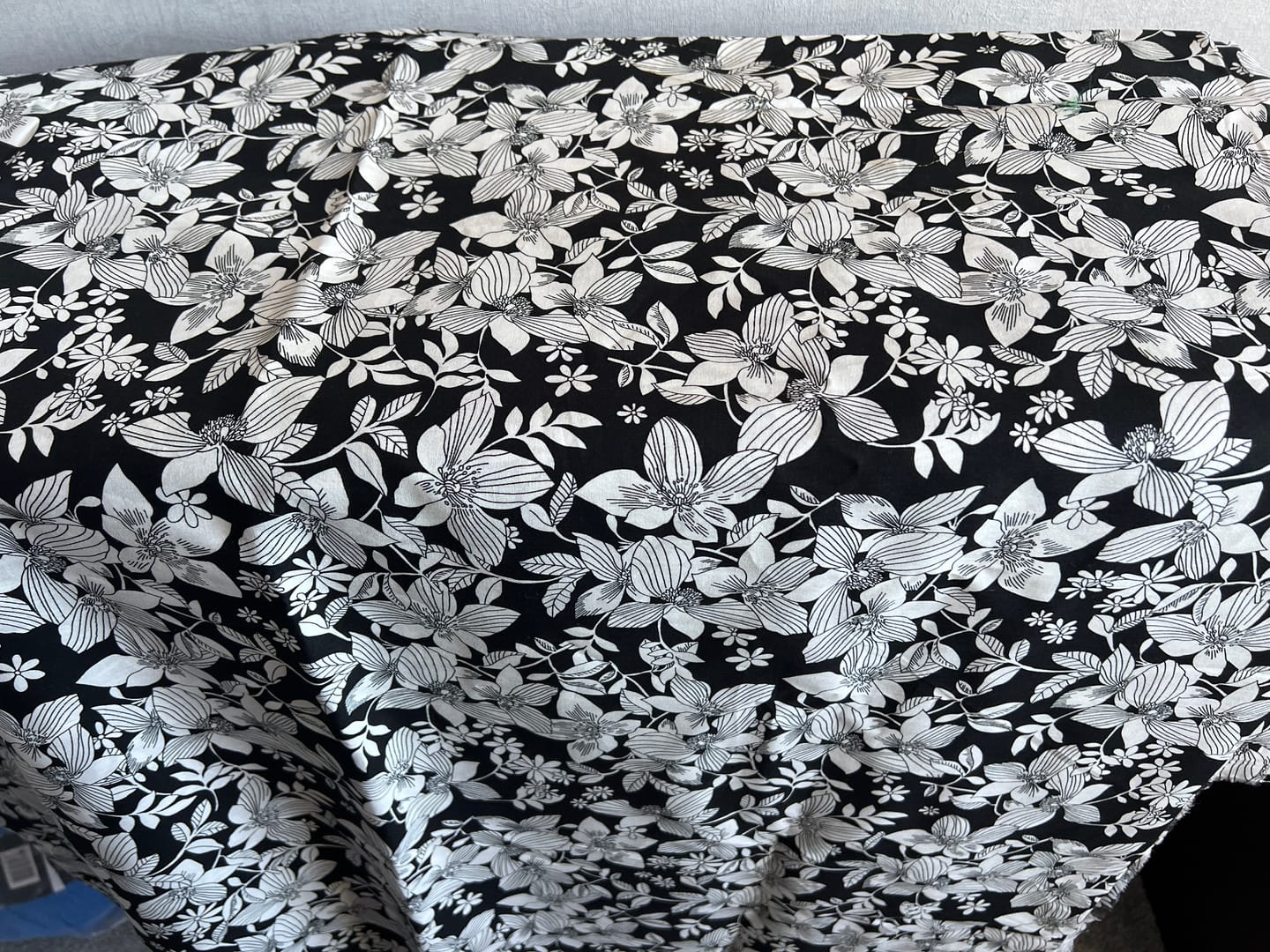 Customer photo review of Large Sketched Flowers Cotton Poplin Fabric