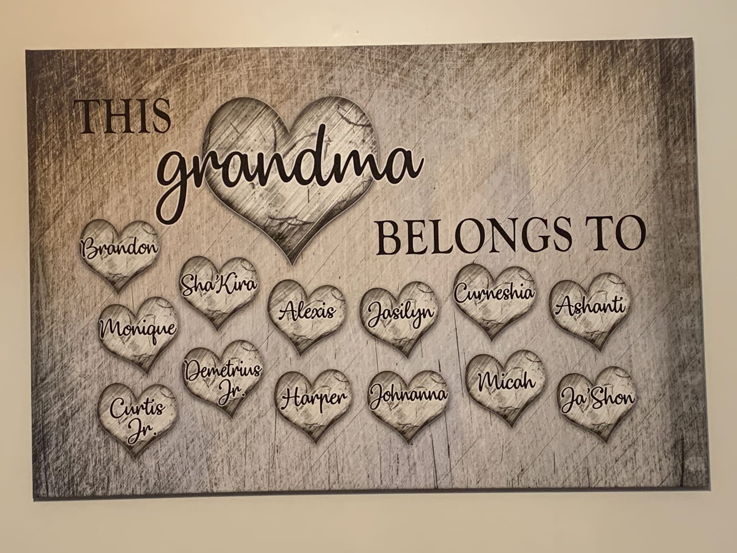 Customer photo review of Personalized "This Grandma Belongs To" Premium Canvas