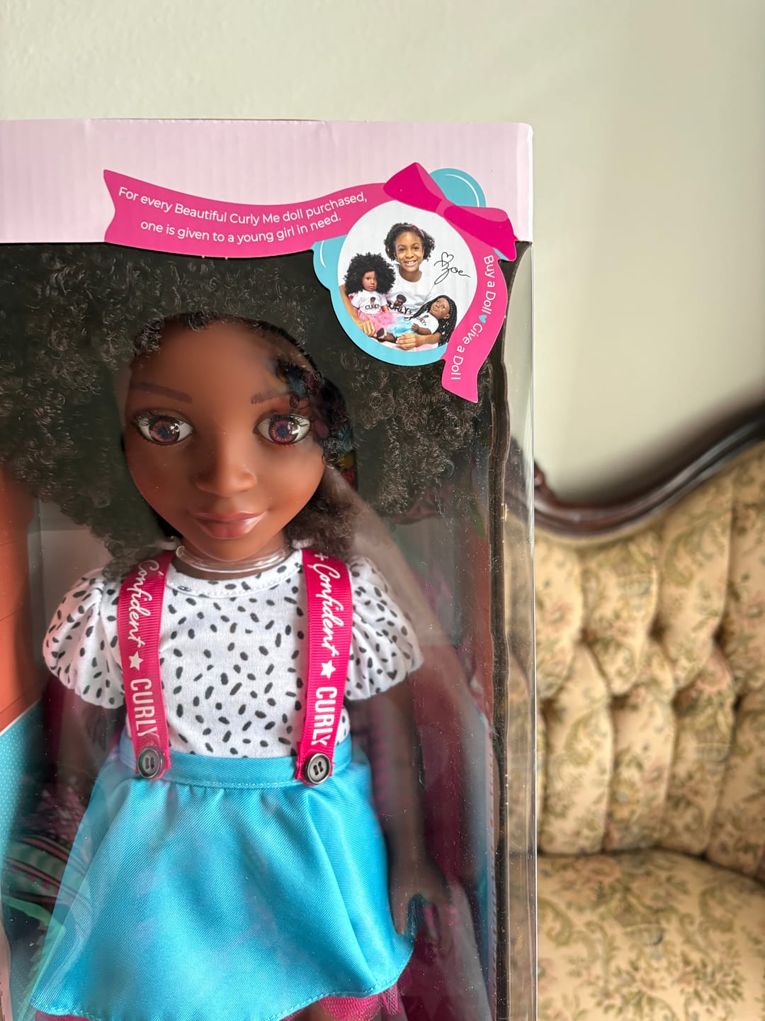 Customer photo review of Beautiful Curly Me Bella – 18 inch Doll with Natural Curly Hair