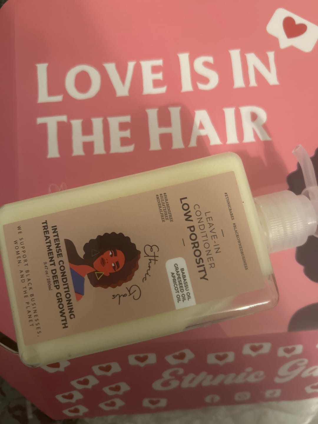 Customer photo review of Low Porosity Deep Moisture Leave-In Conditioner