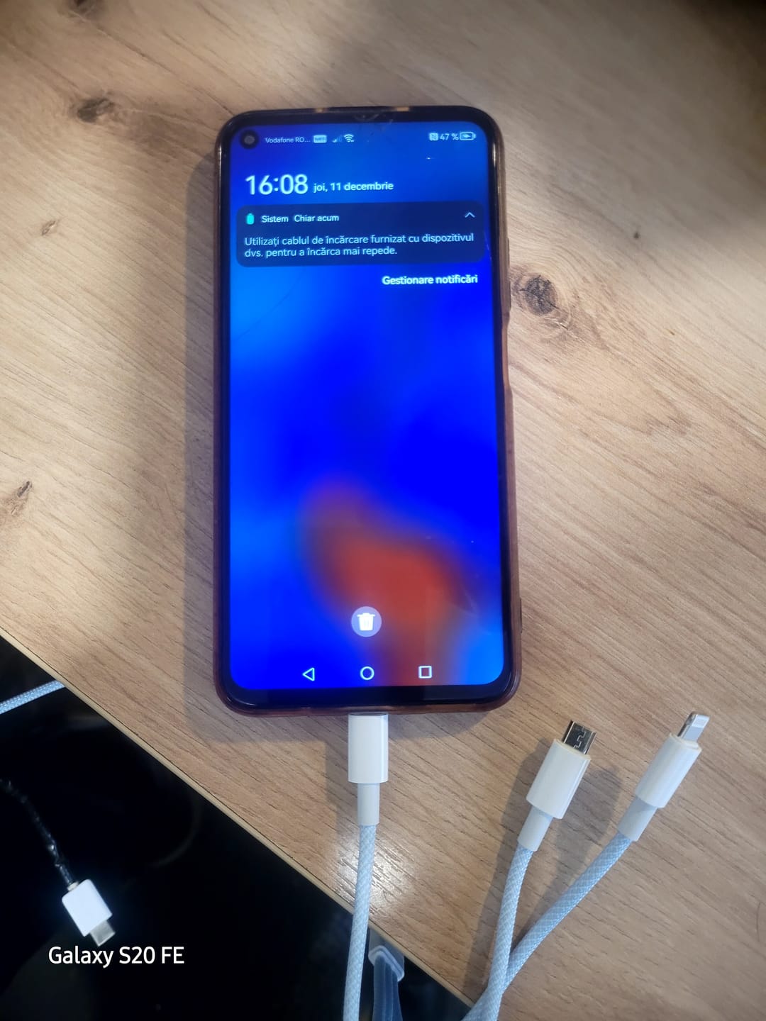 Customer photo review of Cablu Date si Incarcare Rapida Timebox, 3 in 1, 66W, 2m, QC 3, USB, Albastru