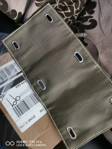 Customer photo review of Titanium Basalt Exhaust Heat Shield Design 6" x 12"