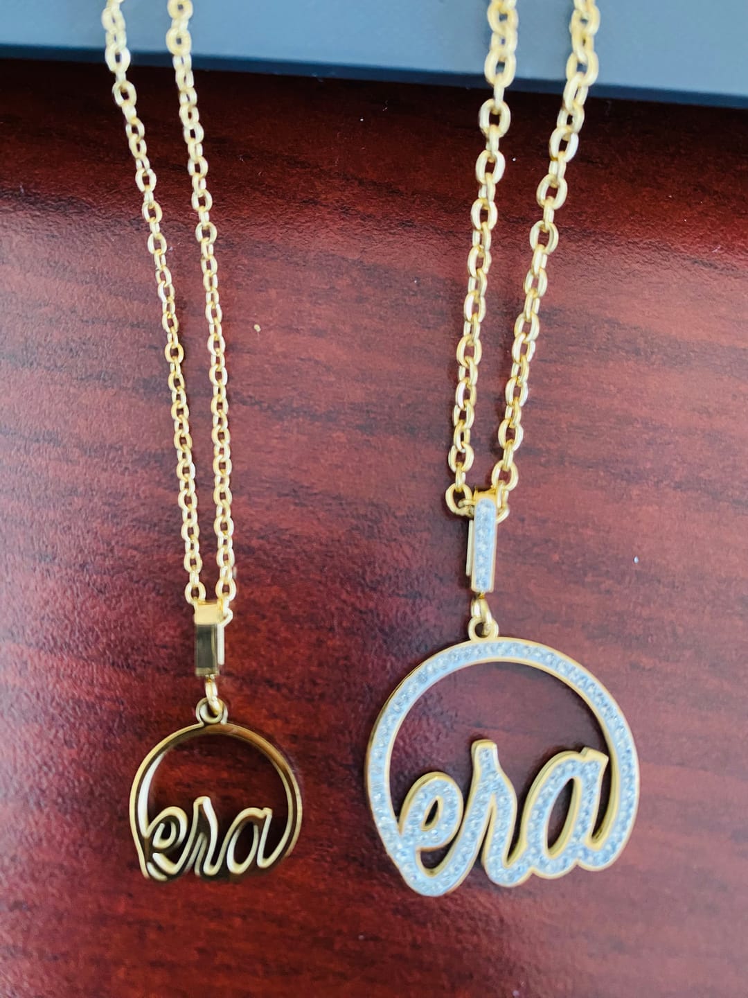 Customer photo review of Gold Precious Logo Necklace
