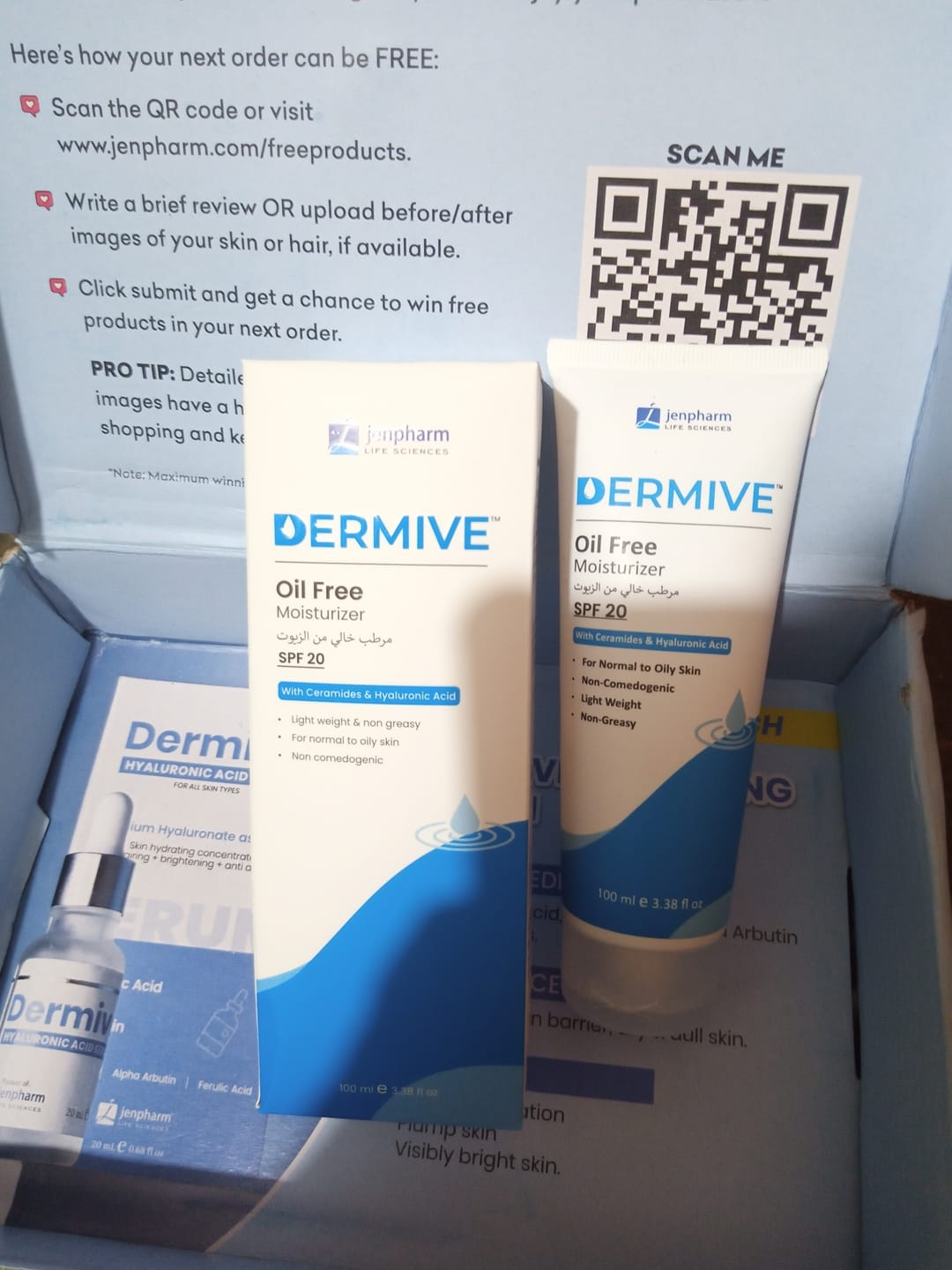 Customer photo review of Dermive Oil Free Moisturizer