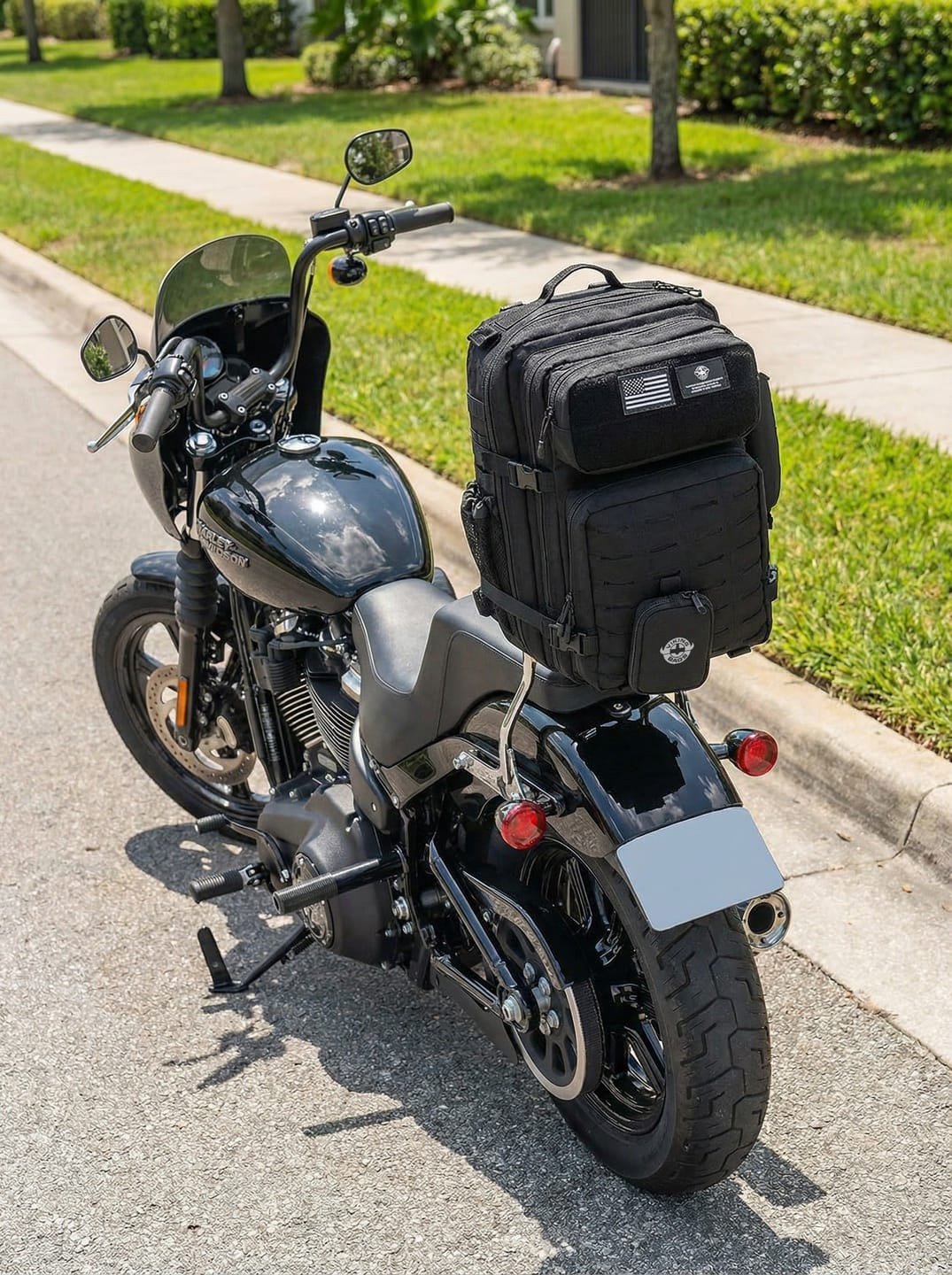 Customer photo review of 45L - Tactical XL Motorcycle Sissy Bar Backpack for Harley Davidson