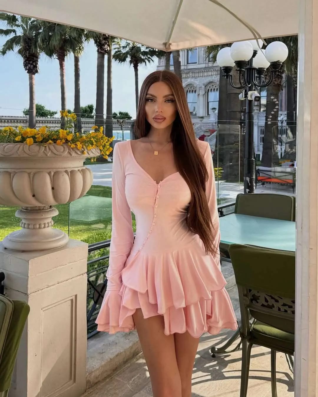 Customer photo review of Pamela Flared Sleeve Bodycon Mini Dress