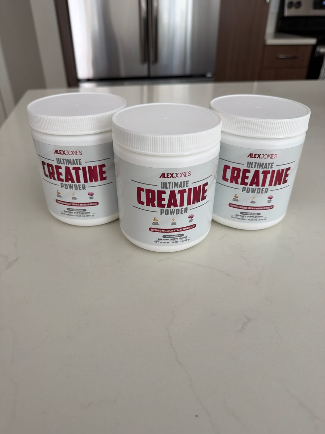 Customer photo review of Ultimate Creatine Powder by Alex Jones (300 Grams) (60 Servings)