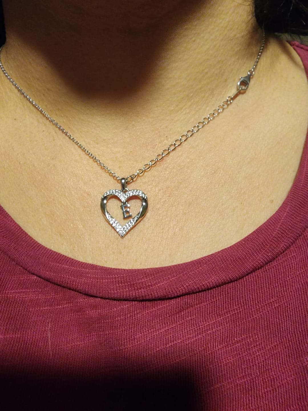 Customer photo review of Collar Iniciales White Plata Italiana