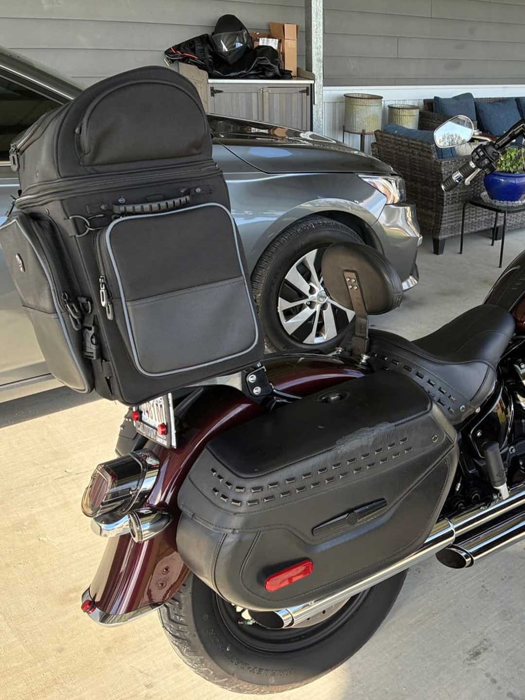 Customer photo review of 57L - Voyage Premium XL Motorcycle Sissy Bar Bag