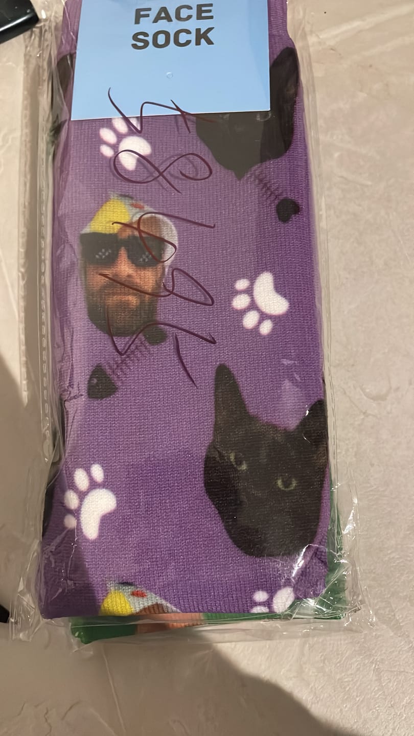 Customer photo review of FaceSock | Personalised Socks With Photo