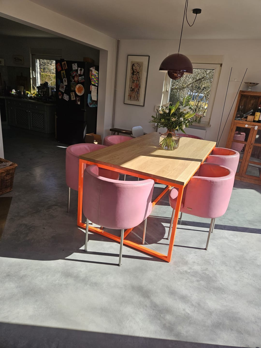 Customer photo review of Tisch Massivholz & Stahlgestell mit Mittelstrebe TALON