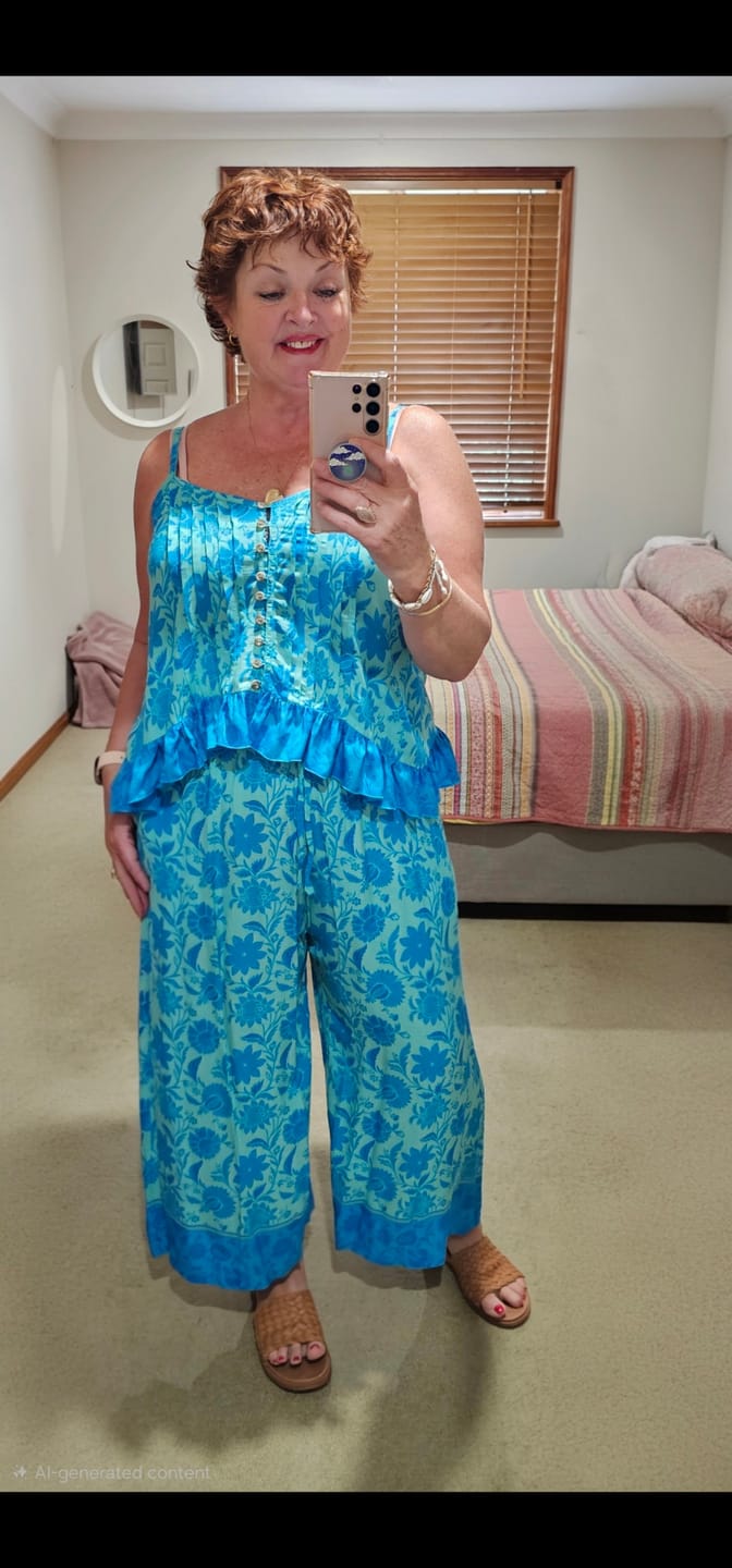Customer photo review of Lily Rose Singlet | CROPPED | Marine Mosaic