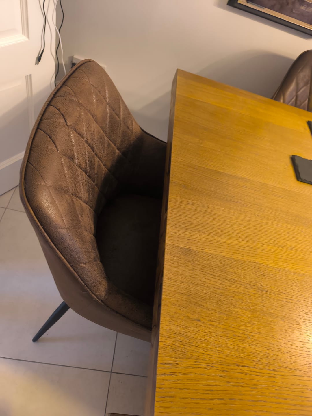 Customer photo review of Clover Quilted Dining Chair - Brown