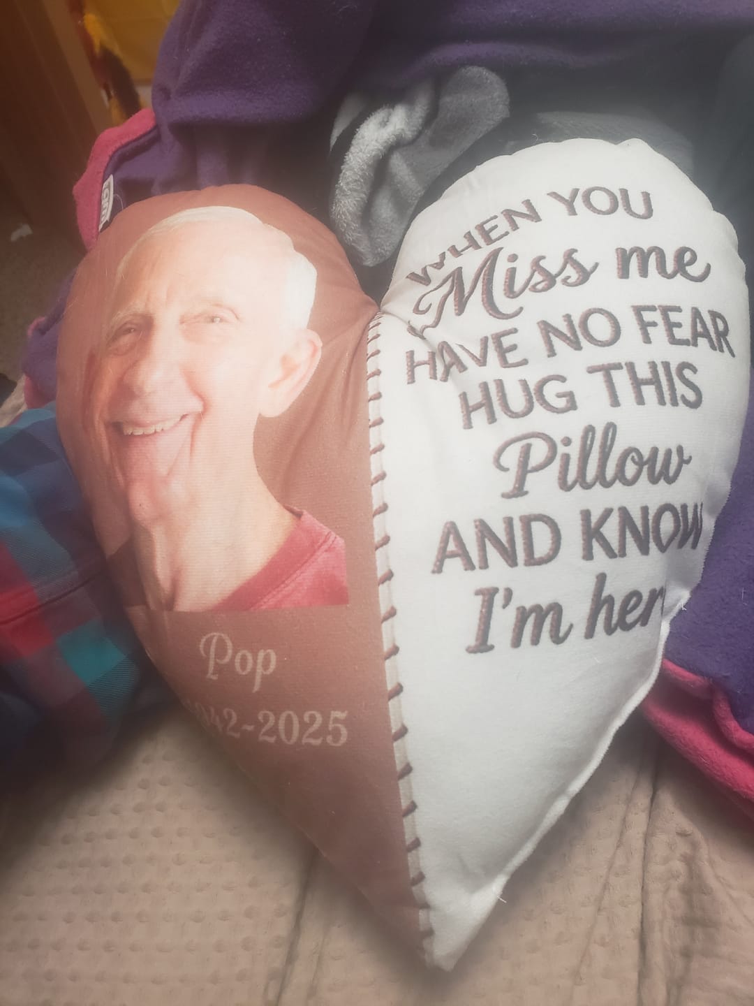 Customer photo review of In Loving Memory-Personalized Memorial Pillow