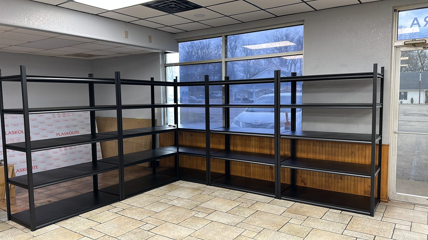 Customer photo review of REIBII 5-Tier 72" H Garage Shelving, 3000LBS Adjustable Metal Shelving Unit, Storage Shelves For Warehouse, Basement & Industrial