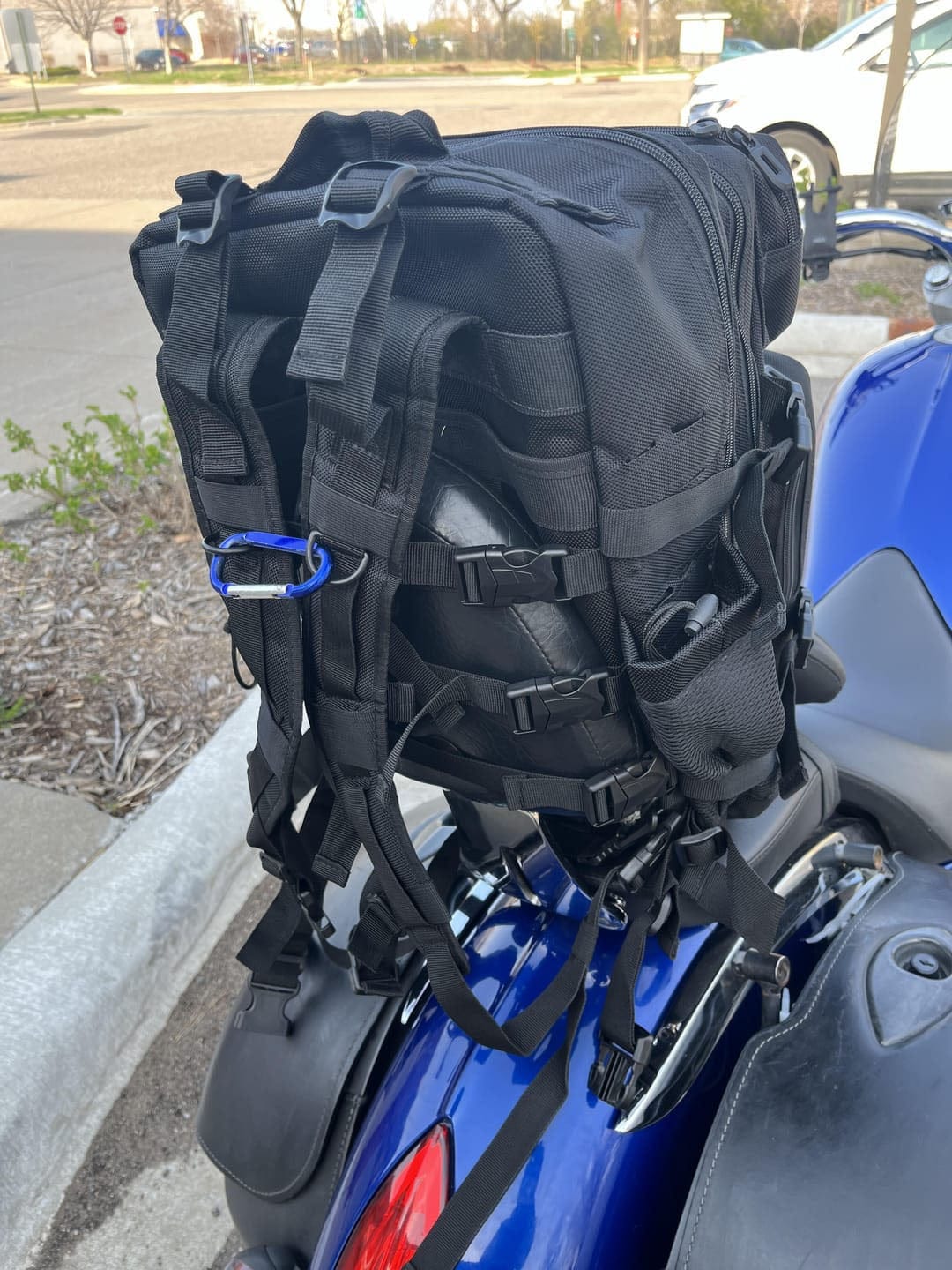 Customer photo review of 45L - Tactical XL Motorcycle Sissy Bar Backpack for Harley Davidson